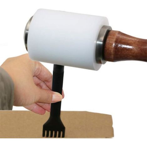 Marteau Cuir - Tête En Nylon - Manche En Bois - Pour Marquage Et Sculpture Du Cuir - 21 X 5 Cm - 1 Pièce (1/3)
