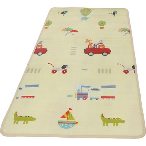 Tapis de jeu pliable multifonctionnel pour tout-petits, grand tapis d'éveil imperméable avec dessin animé, idéal pour les jeux. (1/5)