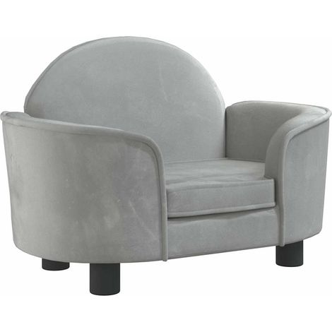 Lit pour chien Lit pour animal gris clair 66x40x45 cm velours CFW57202 (1/5)