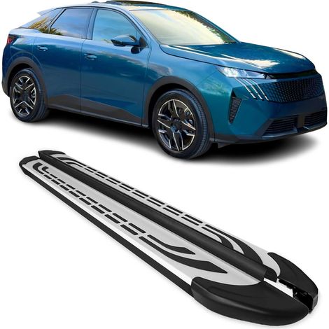 OMAC Marchepieds Latéraux pédale Compatible avec Peugeot 3008 III 2024-2025 Alu Gris Noir 2Pcs