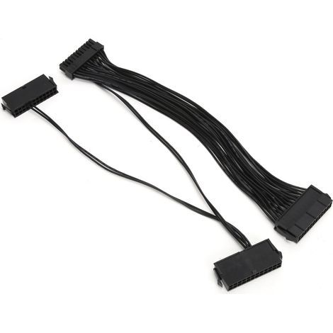 Câble d'extension 24 broches pour alimentations haute puissance 2000W, 30 cm, noir. (1/4)