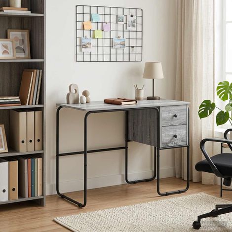 vidaXL Escritorio con almacenamiento Sonoma gris 100 x 50 x 75 cm (1/5)