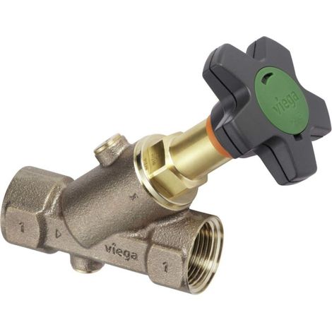 Viega Easytop KFR vanne à siège incliné 756772 DN 25, Rp 2000 , bronze, pour support de compteur d&39eau