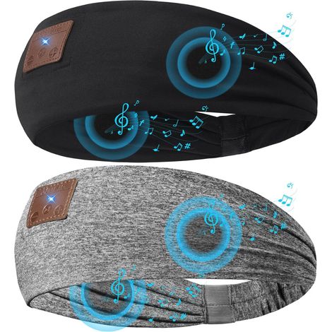 Headband Bluetooth - Haut-Parleurs Intégrés - Pour Dormir Sur Le Côté Course Sport Voyage - 2 Pièces (1/5)