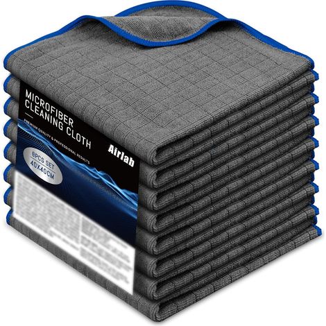8PCS Chiffon Microfibre Séchage Voiture 40x40 CM, Serviette Super Absorbant Anti Rayures Polissage Detailing Auto Moto Vitre Salle de Bain, Lingette Entretien Professionnel Efficace Nettoyage (1/5)