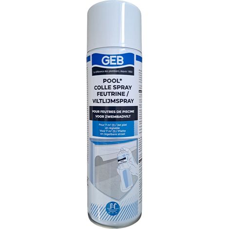 Colle en aérosol pour feutre piscine – Capacité de couverture 7 m² – Compatible béton et plastiques – Application entre +10°C et +30°C – Piscineo (1/4)