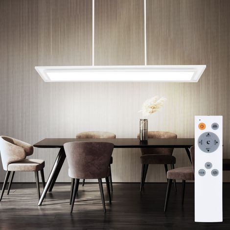 LED Hängeleuchte Esszimmerlampe Wohnzimmerleuchte Tageslichtlampe, dimmbar RGB Farbwechsel Fernbedienung CCT, 50W 5160lm warmweiß-kaltweiß, L 114,5cm