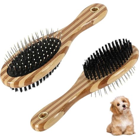 Aomig Doppelseitenbürste für Hunde/Katzen, sanft, massierend, gegen Haarausfall, für kurzes/langes Fell (1/5)