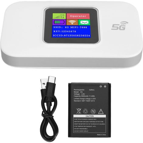 Routeur WiFi Portable, MF68E Version Européenne Portable Sim Hotspot 300 Mbps 4G WiFi Dongle débloqué Mobile WiFi Hotspot Réseau sans Fil Hotspot, Prend en Charge 10 Appareils (1/5)