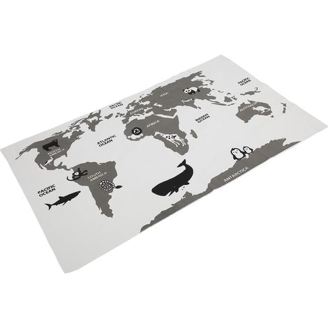 Tapis de jeu bébé motif carte du monde, doux et facile à utiliser pour les tout-petits, décoration intérieure (1/5)
