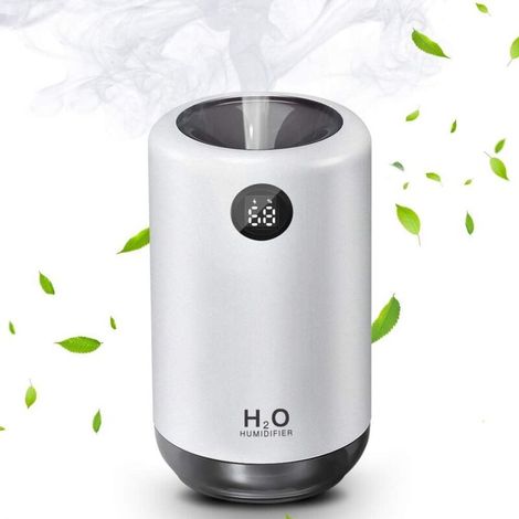 Humidificateur, humidificateur portable à brume froide alimenté par batterie 500 ml, humidificateur de bureau USB pour voiture avec (1/4)