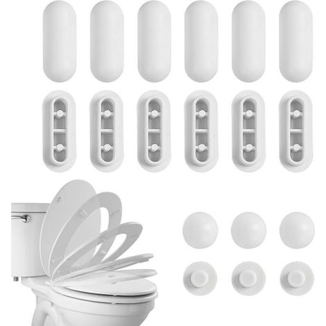 18 pièces Kit de Tampon de siège de Toilette Remplacement pour Lunette WC en Caoutchouc abattant Toilette, Les familles, hôtels, (1/5)