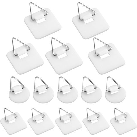 Lot de 30 Crochets Tableaux Sans Perçage, Cadre, Adhésifs, Blanc, Suspension, Verre, Complet, Rapide (1/5)
