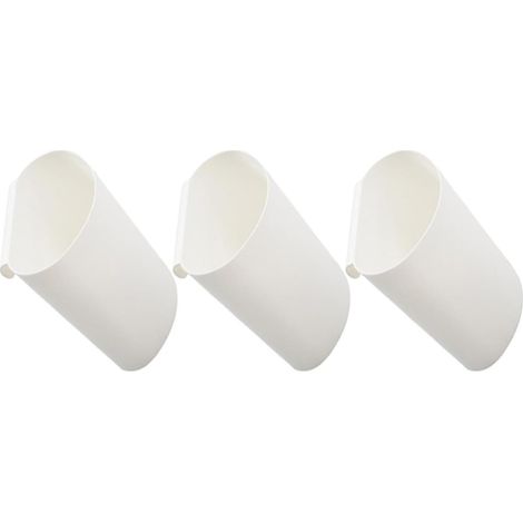 Cesti sospesi, accessori compatti e salvaspazio per riporre oggetti, set di 3 cesti trolley in plastica bianca per casa e ufficio. (1/5)