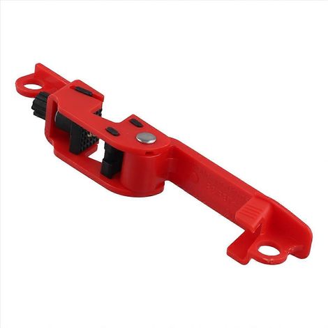 Verrouillage du disjoncteur dans une boîte électrique rouge, étiquette de consignation (1/5)