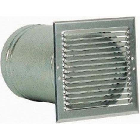 Atlantic – Entrée/sortie d'air murale Ø125 – Débit 200 m3/h – Manchon télescopique pour murs jusqu'à 40 cm – Grille aluminium pour VMC collective