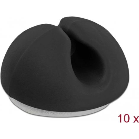 Delock Mini Set de Portacables de 10 piezas negro