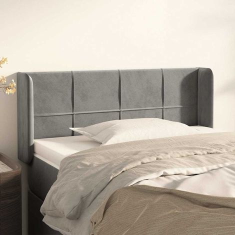 vidaXL Cabecero de terciopelo gris claro 103x16x78/88 cm (1/5)