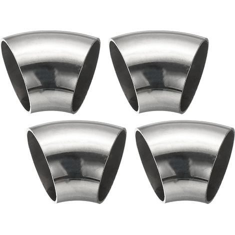 4pcs Coude À 45 Degrés Avec Mandrin, 60mm Diamètre Extérieur Acier D'Échappement Raccord De Tuyauterie Inoxydable 304 Pour Tuyau - 38 mm (1/5)