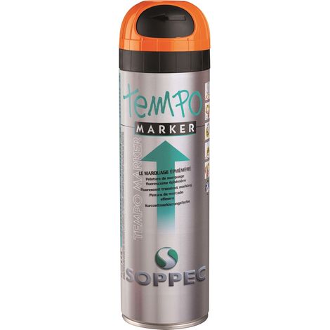 SOPPEC - Peinture traceur de chantier 5 à 15 jours cerise fluo - aérosol 650ml - 10102