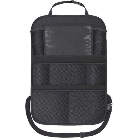 Premium Car Seat Organizer [Set of 2] Black I Backrest Protection incl. Tablet Compartment I Water-Repellent [600D Oxford] Universal Back Seat Organizer for Kids + Rear Anti-Wrinkle MUMU (1/4)