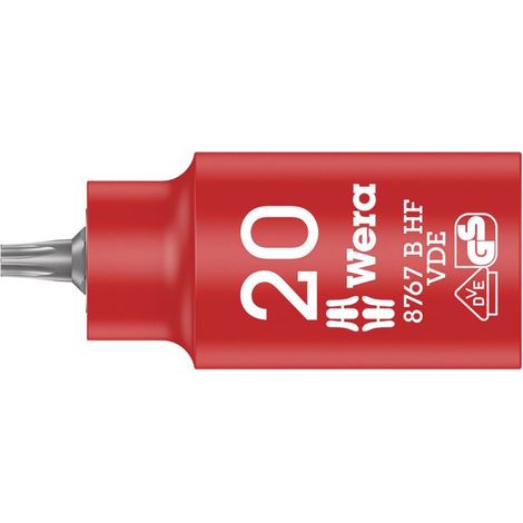 Wera 8767 B VDE HF TORX® Zyklop Bitnuss, isoliert, mit 3/8"-Antrieb, mit Haltefunktion, TX 20 x 55 mm - 05004920001