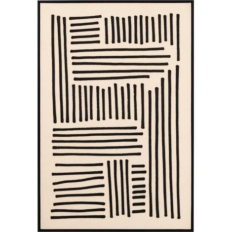 Tableau Déco "Line" 83x123cm Beige & Noir (1/2)