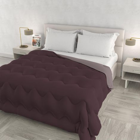 Couette d’Hiver Bicolore Double Face, édredon Garni 250 g – lit Double 250x250 cm – Lavable en Machine – Rouge/Rose Ancien (1/5)