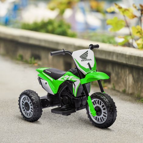 Lizenziertes Honda CRF450RL Elektro-Kindermotorrad mit 3 km/h Geschwindigkeit, Hupe und Startgeräusch, 71 x 40,5 x 43,5 cm, Grün