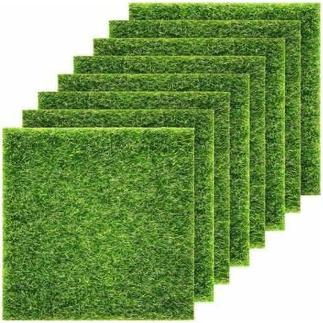 8 paquets de gazon artificiel pour travaux manuels 15 x 15 cm gazon synthétique (1/5)