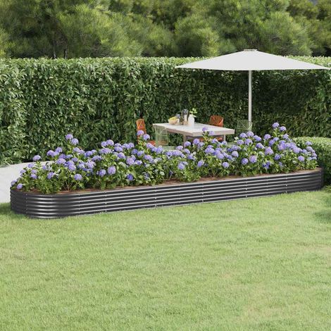 Hochbeet Verzinkter Stahl 523x140x36 cm Anthrazit