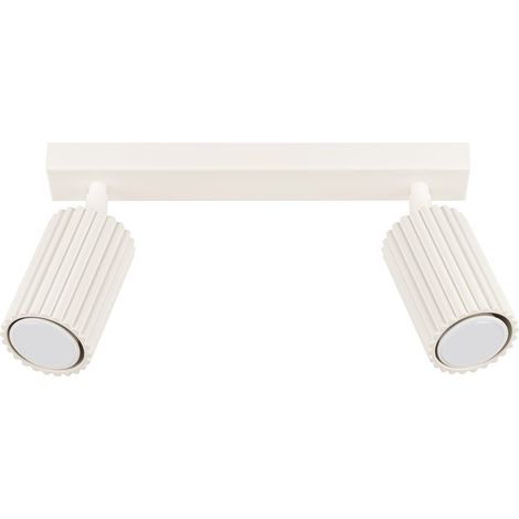 Lámpara de techo Karbon beige aluminio 2xGU10 30cm Sollux (1/2)