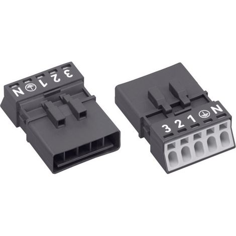WAGO 890-215 Netz-Steckverbinder WINSTA MINI Stecker, gerade Gesamtpolzahl: 4 + PE 16 A Schwarz 1 St