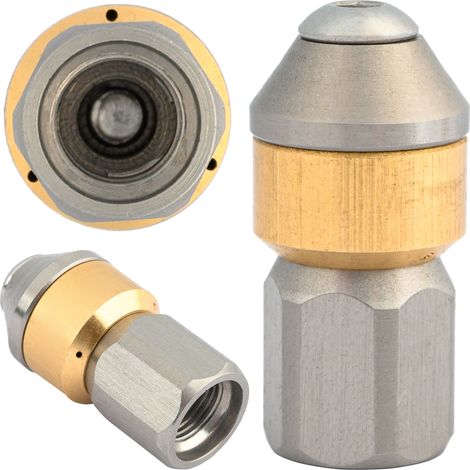 TESTA DI PULIZIA FOGNA UGELLO ROTANTE PER TUBO KARCHER 1/8