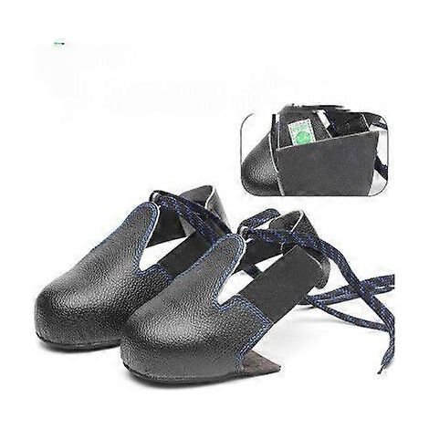 Surchaussures de sécurité avec protection des embouts en acier, universelles pour hommes et femmes, pointures 36 à 46, bride ajustable pour un maintien optimal, cuir résistant. (1/4)