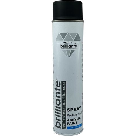 Vernice spray nera opaca RAL 9005, 600 ml, vernice acrilica professionale (1/4)