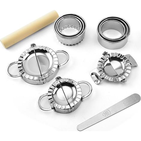 lot De 11 Ravioli Maker Et Boulette Maker, Coupe-peau De Boulette Moules A Acier Inoxydable Ustensiles Coupeurs De Ravioli Avec Manche En Bois Acc (1/5)