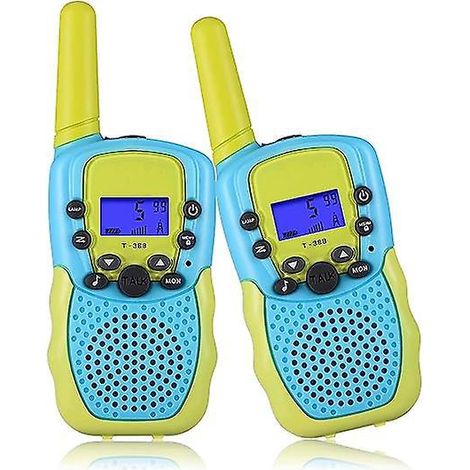 lot De 2 Jouets Talkie-walkie Bleu Et Vert Pour Enfants De 3  12 Ans, Radio Bidirectionnelle Pour Enfants, 8 Canaux, Porte De 3 Km, Parfait Pour L (1/5)