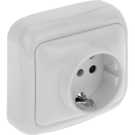 BeMatik - Prise Schuko avec cadre blanc 77x77mm (1/5)