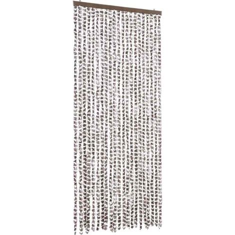 vidaXL Cortina mosquitera chenilla gris taupe y blanco 90x220 cm (1/2)