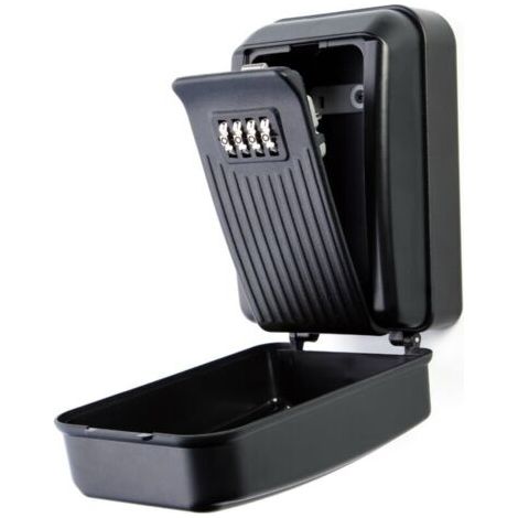 Secure Key Plus Coffre-fort à combinaison – Coffre-fort mural pour clés d'extérieur – Grand espace de rangement interne pour clés de maison ou de bureau avec serrure solide à 4 chiffres (1/5)