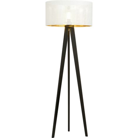 Emibig lampada da terra Aston treppiede bianco oro E27 (1/5)