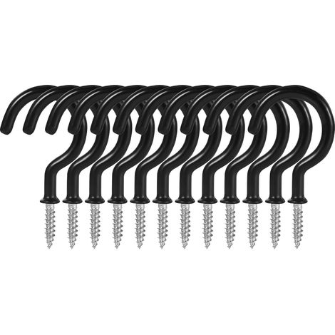 12 Crochets de Plafond Heavy Duty - Pour Suspendre Lampes de Culture, Mugs Lourds - En Métal, Usage Intérieur/Extérieur, Filetage 1-1/4 Pouce (1/5)