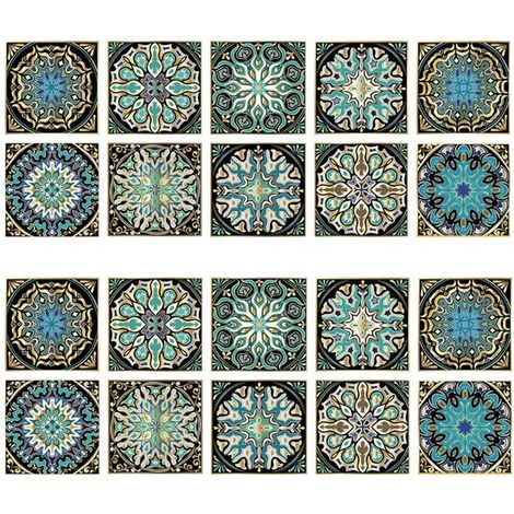 20 stickers pour carrelage, décoration de carrelage, papier peint adhésif décoratif, fleurs artificielles, stickers repositionnables (1/5)