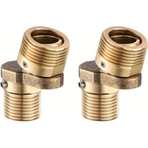 Set mit 2 Kupfer-Wasserhahnadaptern – Abgewinkelter, gebogener Auslauf für Bad- und Gartenschlauch