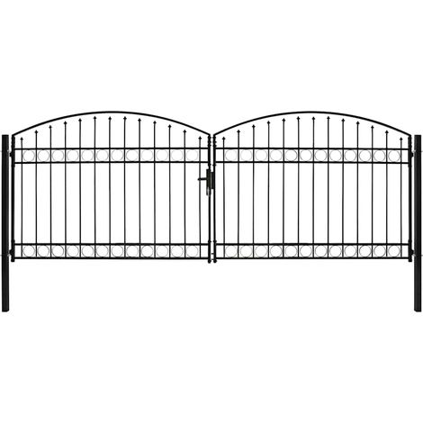 Teenpull – Zauntor ASSEN Doppeltür mit Bogenabschluss Stahl 400 x 150 cm (1/5)