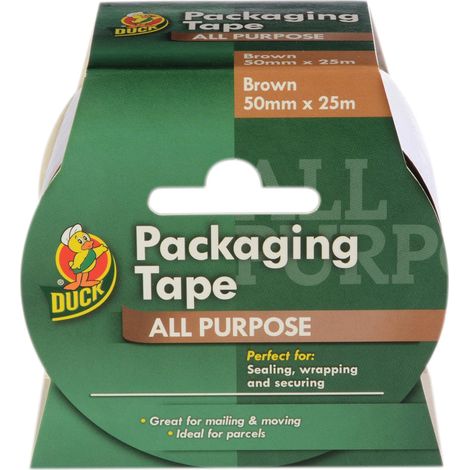 Shurtape 223554 Duck Tape Packaging Tape, 50mm x 25m, Brown