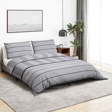 Parure de lit grise 140x200 cm en coton