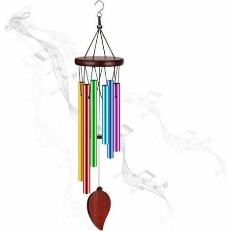 Memorial Wind Chimes Outdoor Deep Tone, 30'' Sympathy Wind Chimes avec 6 tubes métalliques Carillons éoliens pour femmes hommes, décoration intérieure extérieure pour jardin, terrasse, cour, café, mai (1/5)