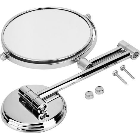 Miroir de maquillage mural salle de bain pliable pivotant double face 3X grossissement miroir de coiffure 15 cm (1/5)